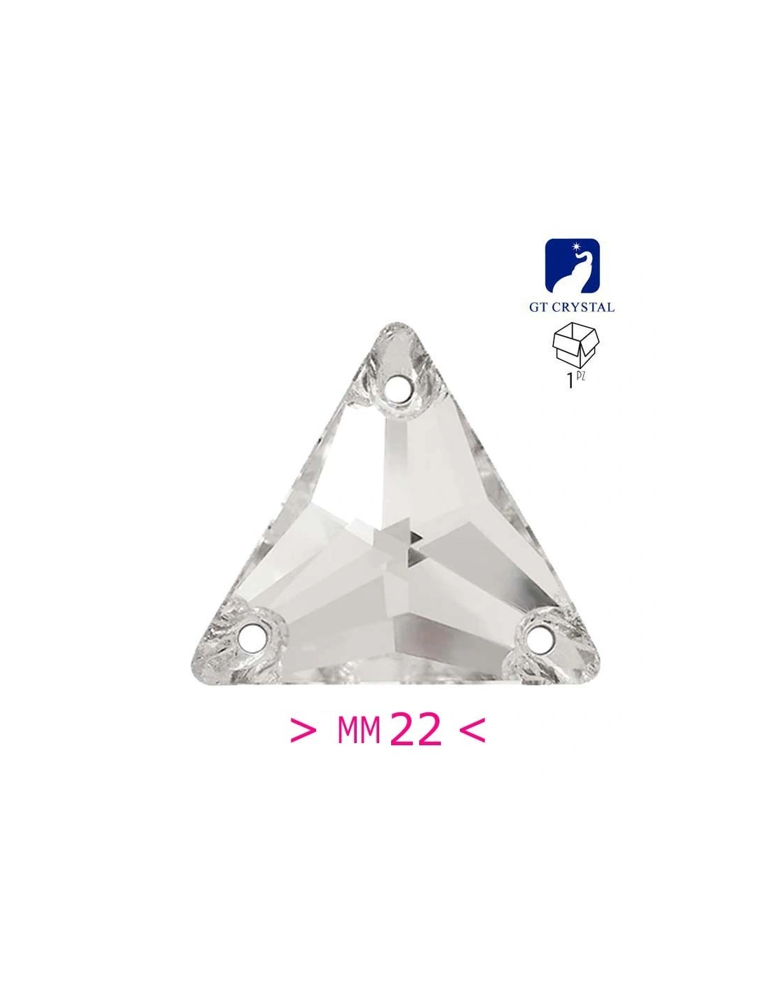 Pietra da Cucire in Cristallo GT Crystal Triangolo mm 22 Crystal - 1PZ