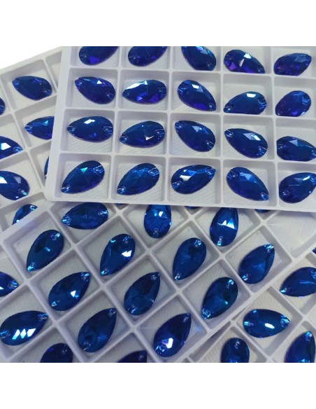 Pietra da Cucire in Cristallo GT Crystal Goccia mm 18x10,5 Blu Cobalto - 1PZ