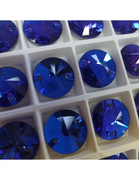 Stone Round mm 16 blu cobalto - 1PC - Stone to be sewn all crystal