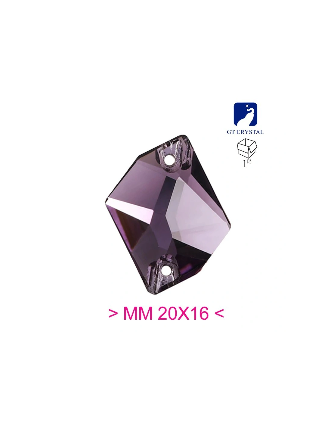 Pietra da Cucire in Cristallo Cosmic mm 20x16 Amethyst - 1PZ