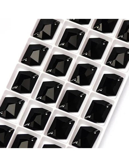 Pietra da Cucire in Cristallo GT Crystal Cosmic mm 27x21 Jet - 1PZ