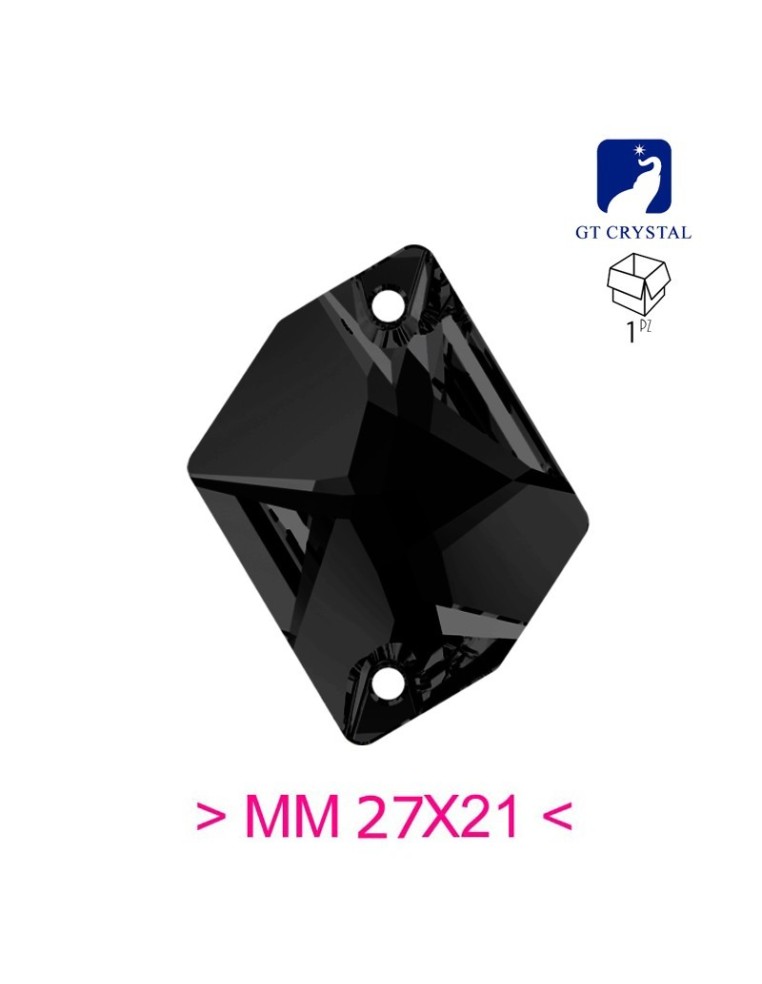 Pietra da Cucire in Cristallo GT Crystal Cosmic mm 27x21 Jet - 1PZ