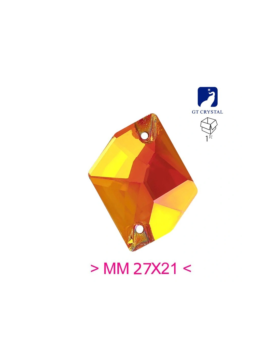 Pietra da Cucire in Cristallo GT Crystal Cosmic mm 27x21 Hyacinth - 1PZ