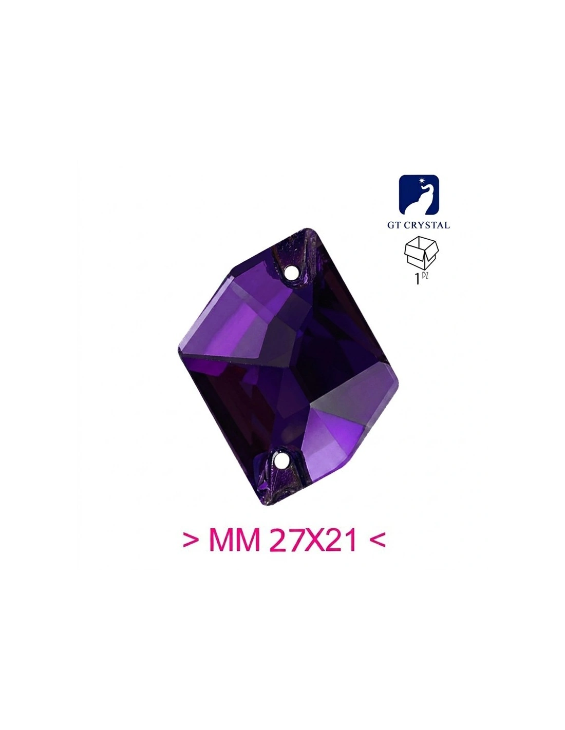 Pietra da Cucire in Cristallo GT Crystal Cosmic mm 27x21 Purple Velvet  - 1PZ