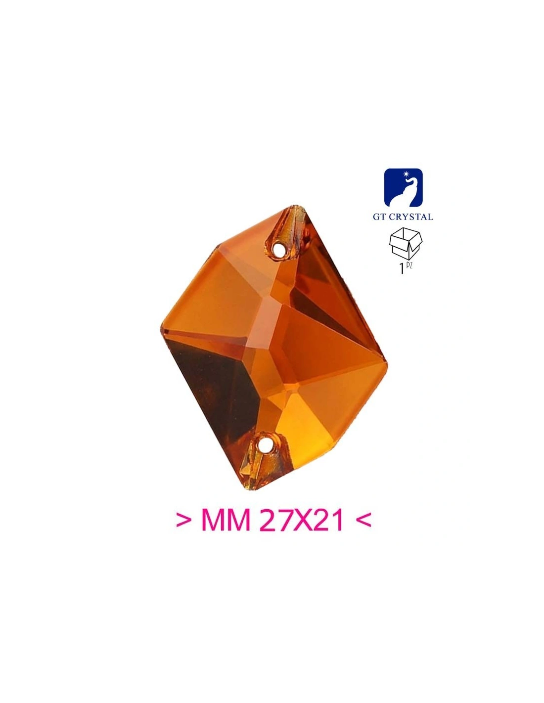 Stone Sew On in Crystal Cosmic mm 27x21 Topaz - 1PC