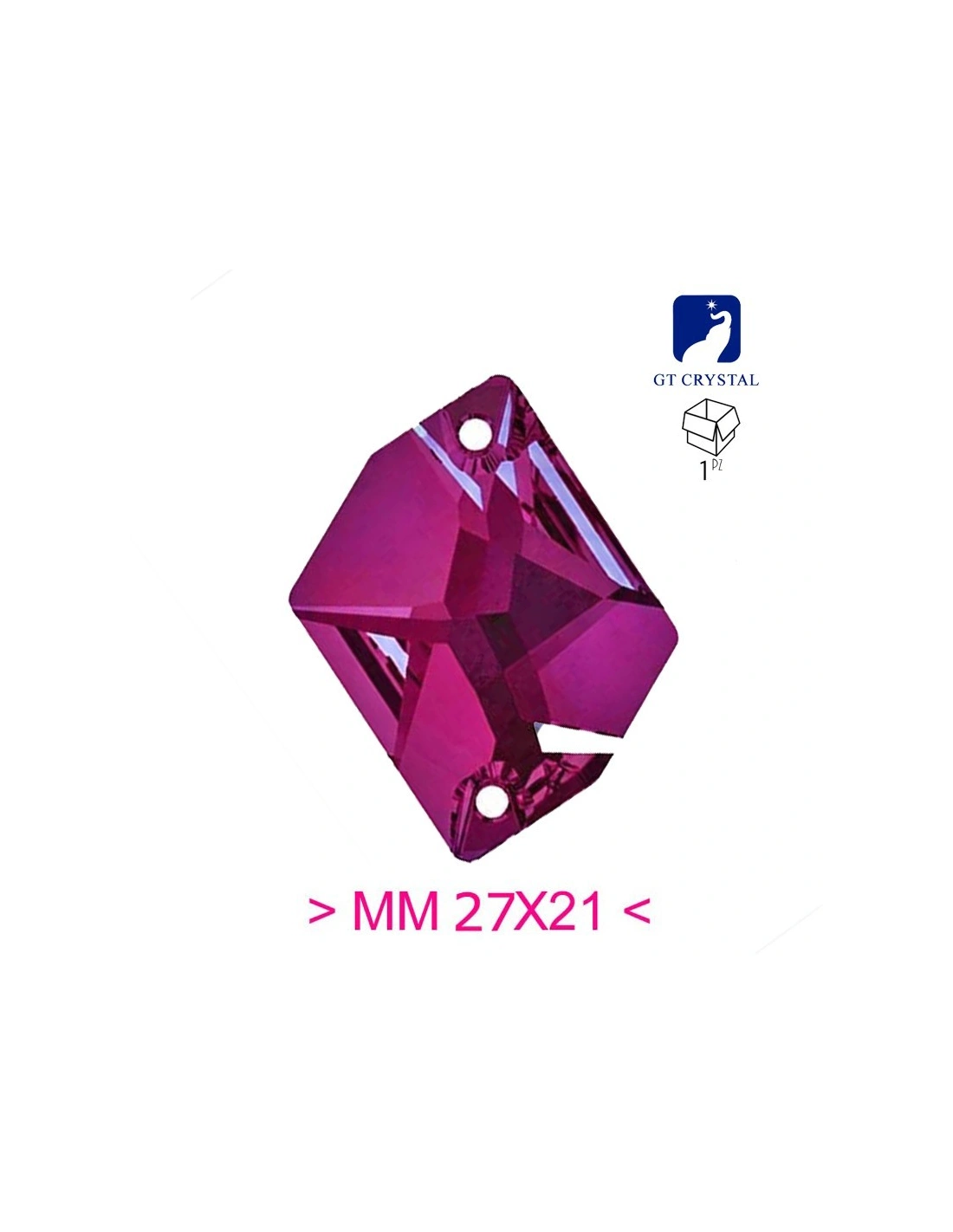 Pietra da Cucire in Cristallo GT Crystal Cosmic mm 27x21 Fuchsia - 1PZ
