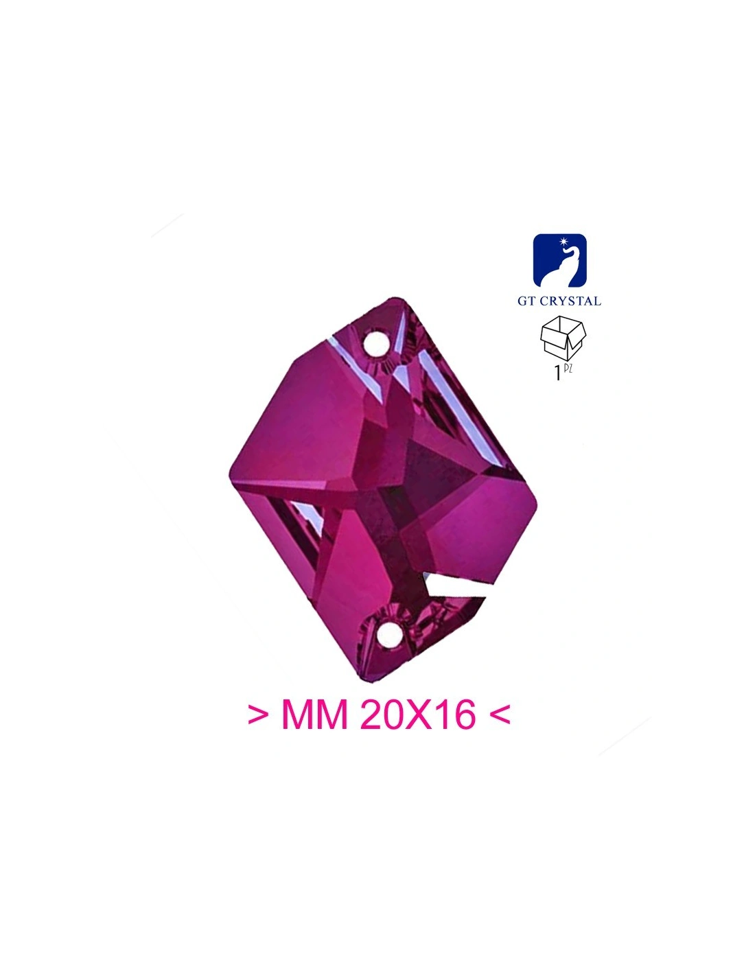 Pietra da Cucire in Cristallo Cosmic mm 20x16 Fuchsia - 1PZ