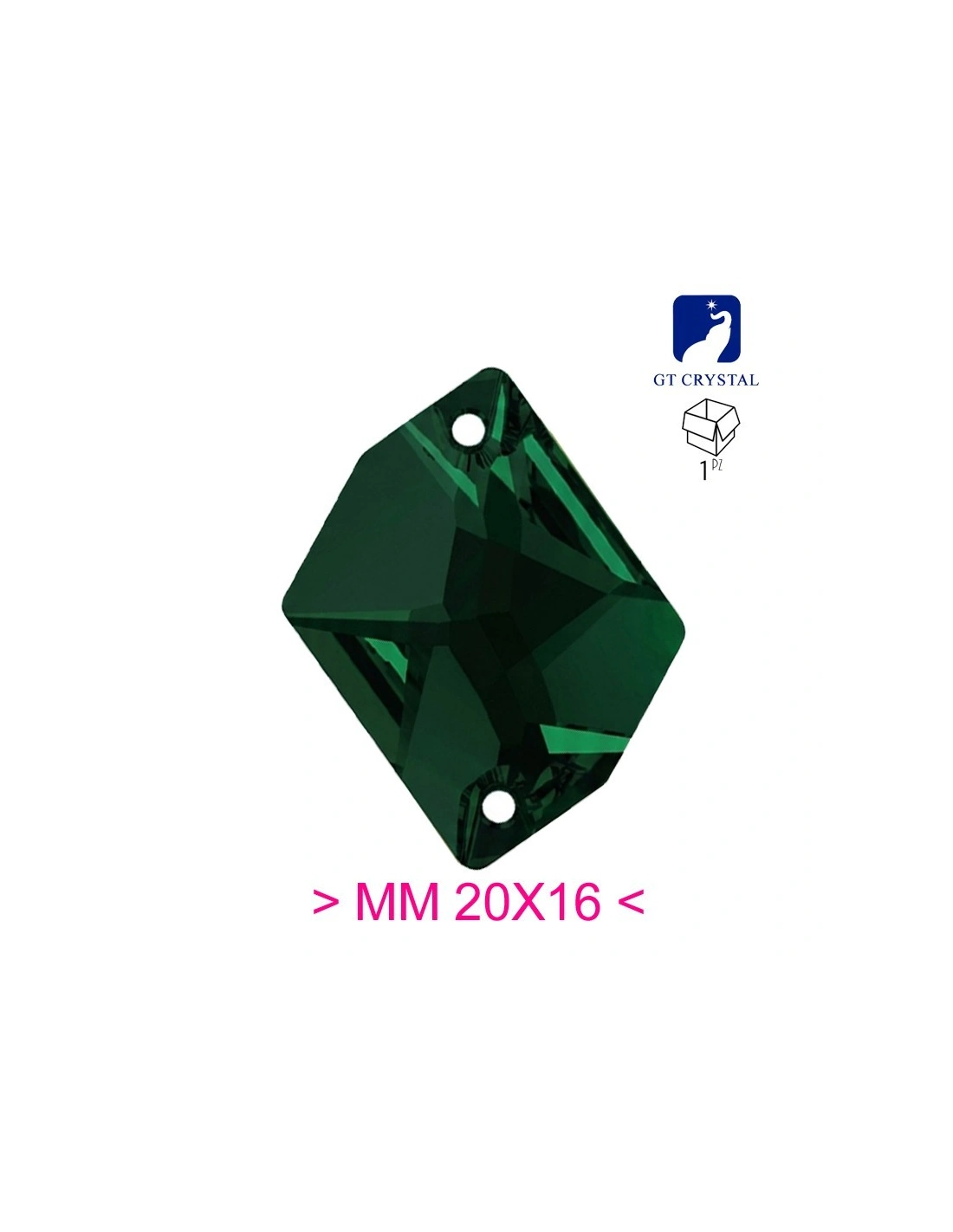 Pietra da Cucire in Cristallo Cosmic mm 20x16 Emerald - 1PZ