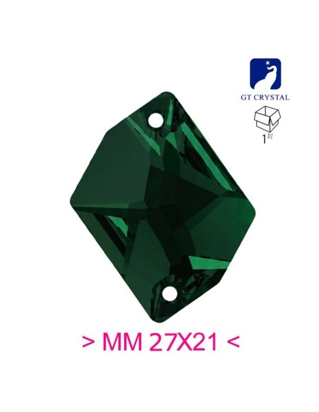 Pietra da Cucire in Cristallo GT Crystal Cosmic mm 27x21 Emerald - 1PZ