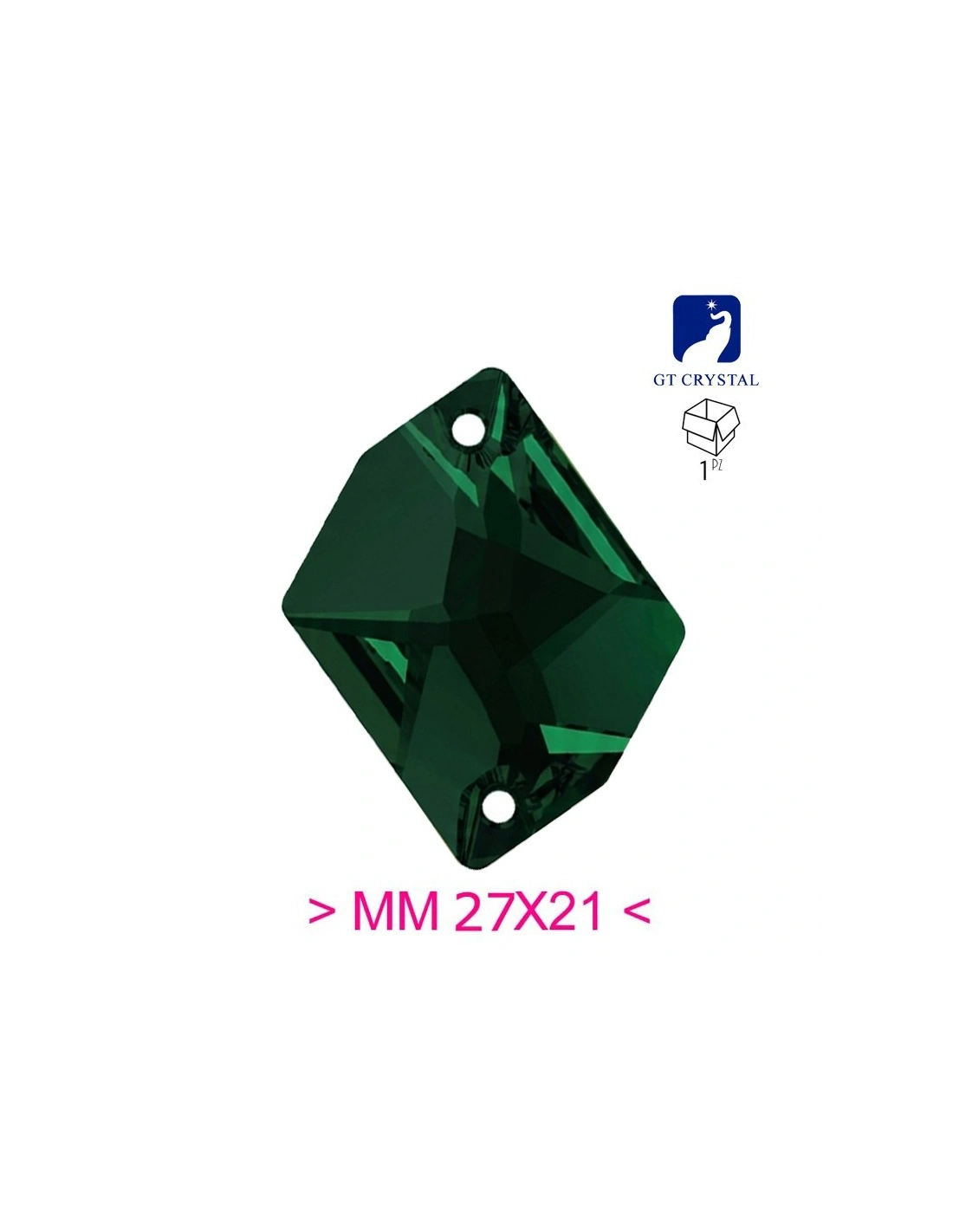 Pietra da Cucire in Cristallo GT Crystal Cosmic mm 27x21 Emerald - 1PZ