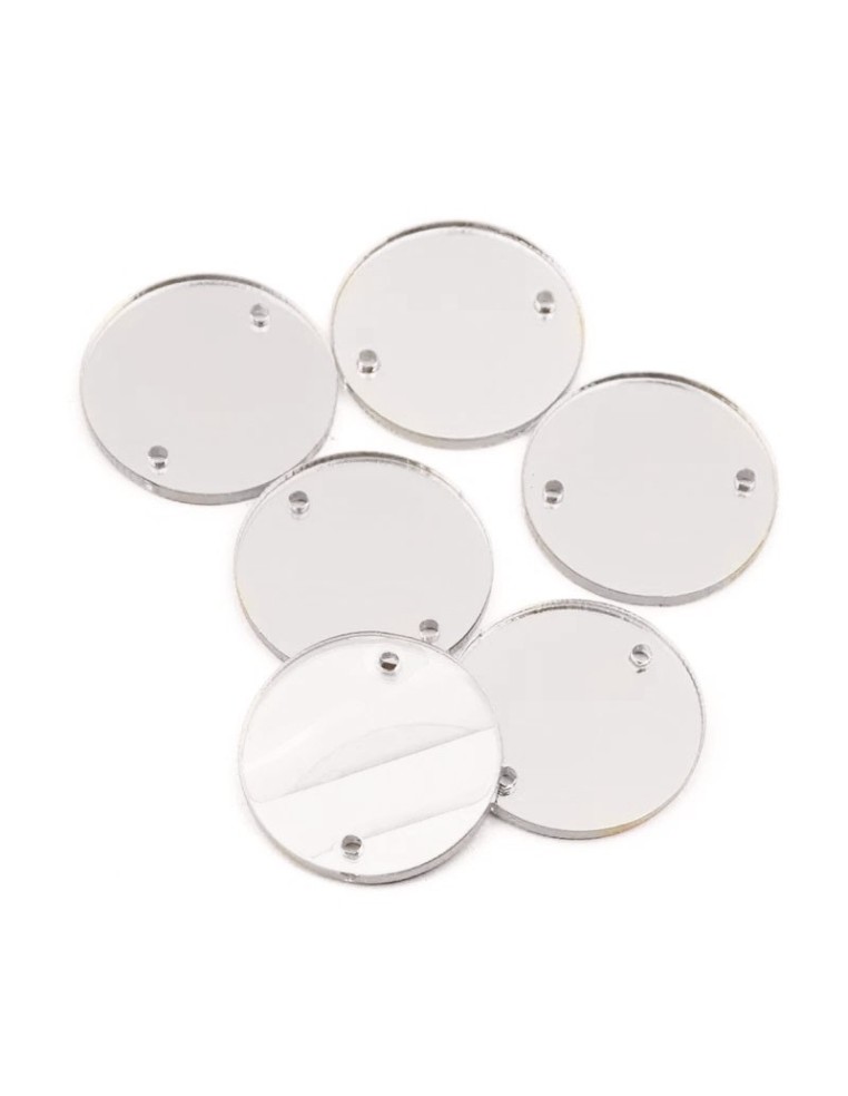 Specchietto da cucire forma Tondo mm 23 Argento - 10 PZ
