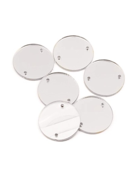 Sew on Mirrors Round 23 mm Silver- 10pcs - Sewing mirrors