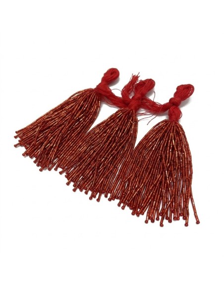 Fringes sewing bugles Light Siam Pack - 1MT. - Fringes and Feathers