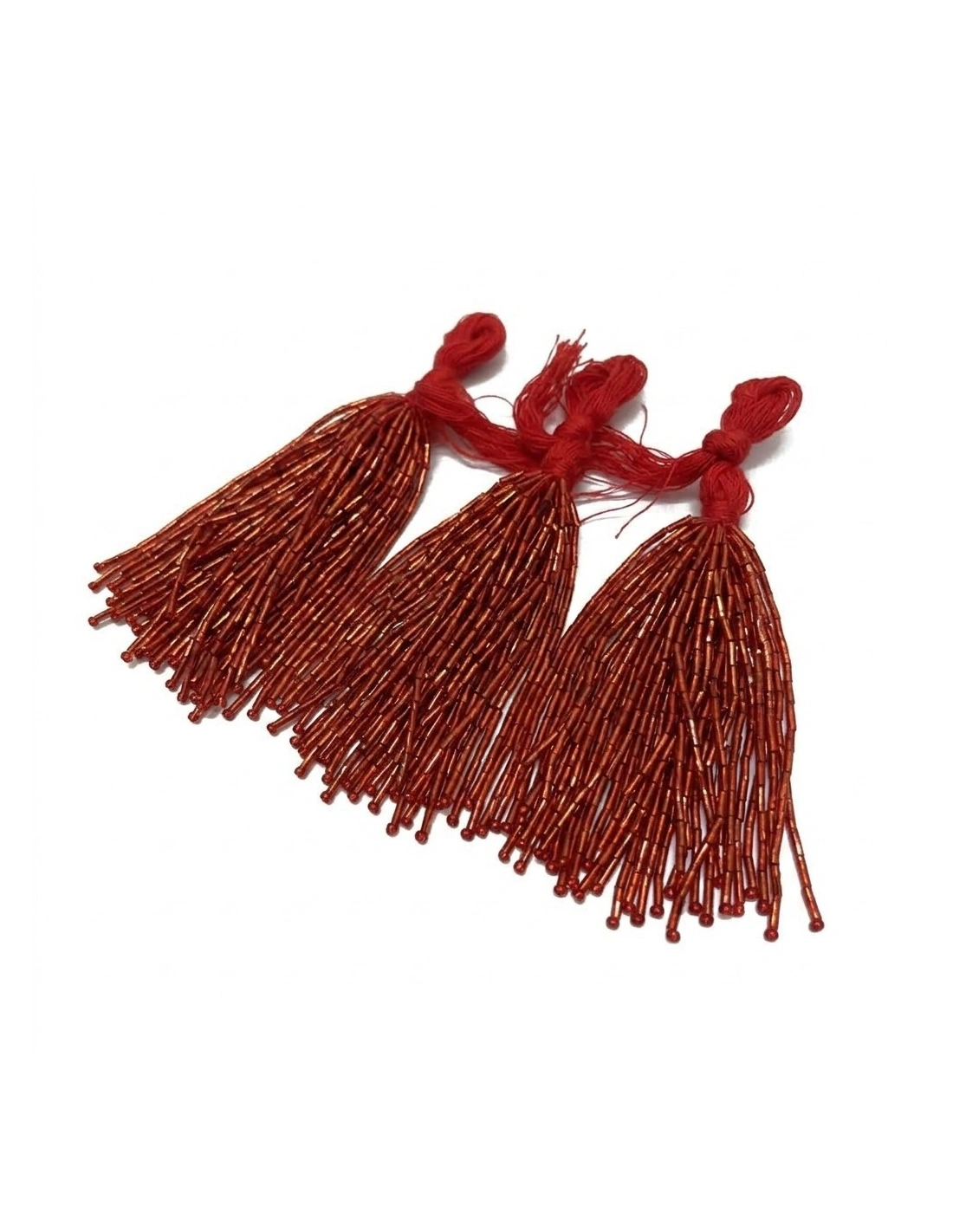 Fringes sewing bugles Light Siam Pack - 1MT. - Fringes and Feathers