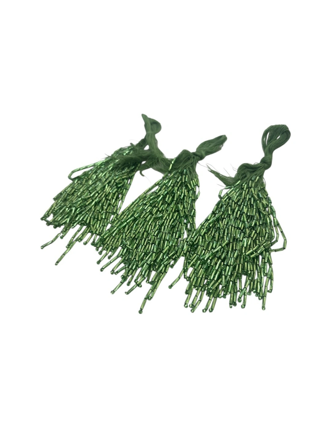 Fringes sewing bugles Peridot  Pack - 1MT. - Fringes and Feathers