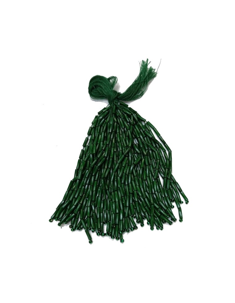 Fringes sewing bugles Emerald Pack - 1MT. - Fringes and Feathers