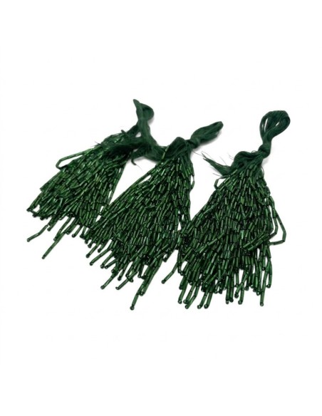 Fringes sewing bugles Emerald Pack - 1MT. - Fringes and Feathers