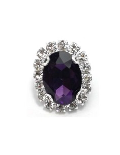 Pietra Ovale cm 2,5x3,5 Amethyst-Silver - 1PZ