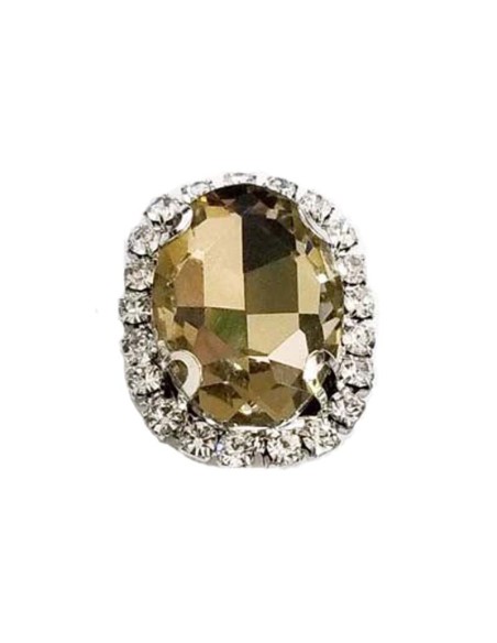 Pietra Ovale cm 2,5x3,5 Light Col. Topaz-Silver - 1PZ