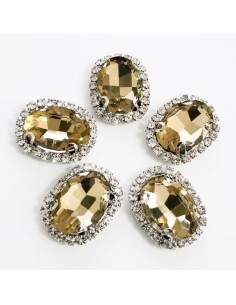 Pietra Ovale cm 2,5x3,5 Light Col. Topaz-Silver - 1PZ 2