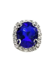 Pietra Ovale cm 2,5x3,5 Sapphire-Silver - 1PZ