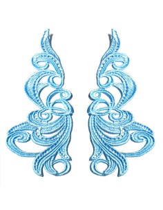 Application florence embroidered fabric Sky Blue 25x11 cm - 1PA