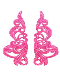 Application florence embroidered fabric Fuchsia 19x9 cm - 1PA