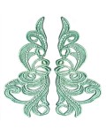 Applicazione in Tessuto ricamato Florence Tiffany cm 19x9- 1PA - Applicazioni per Body e Abiti