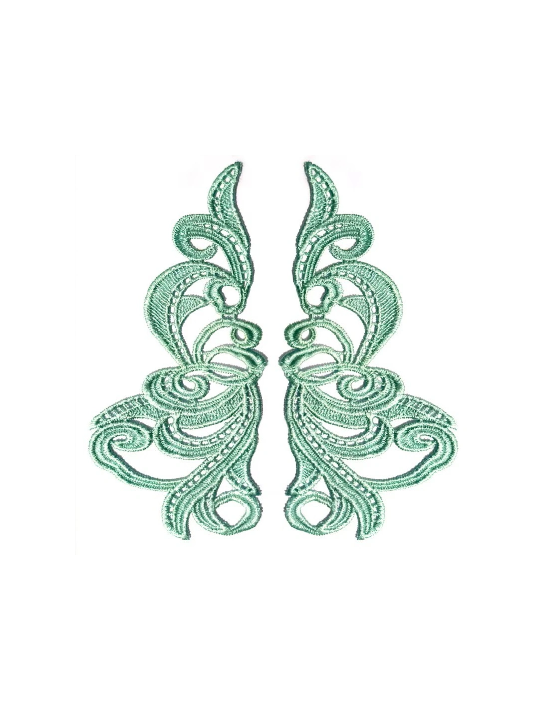 Tiffany Florence Embroidered Fabric Appliqué 19x9cm - 1 Pair - Appliqués for Leotards and Dresses