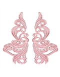Applicazione in Tessuto ricamato Florence Rosa Baby cm 19x9- 1PA - Applicazioni per Body e Abiti