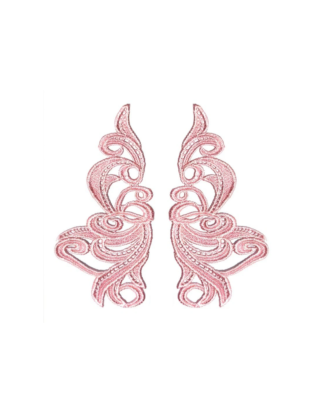 Applicazione in Tessuto ricamato Florence Rosa Baby cm 19x9- 1PA - Applicazioni per Body e Abiti