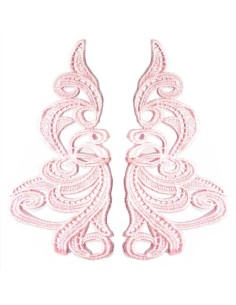 Application florence embroidered fabric Pink 19x9 cm - 1PA