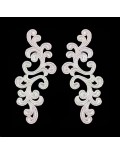 White  Alfie Embroidered Fabric Appliqué 20x9cm - 1 Pair - Appliqués for Leotards and Dresses