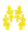 Yellow Alfie Embroidered Fabric Appliqué 20x9cm - 1 Pair - Appliqués for Leotards and Dresses