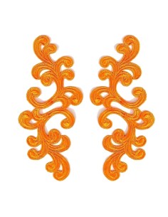 Applicazione in Tessuto ricamato Alfie Arancio cm 20x9 - 1PA - Applicazioni per Body e Abiti