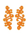 Orange  Alfie Embroidered Fabric Appliqué 20x9cm - 1 Pair - Appliqués for Leotards and Dresses