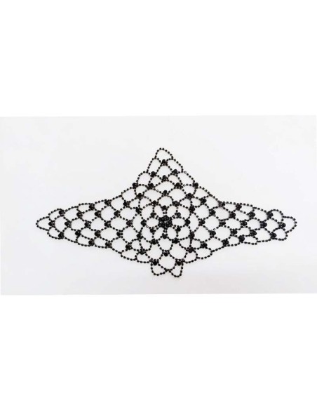 Rete per Capelli in Catena Strass Nero cm 39x20