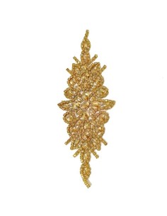 Applicazione in Catena Strass Oro e Pietre Golden Shadow cm 20X8 - 1PZ 2