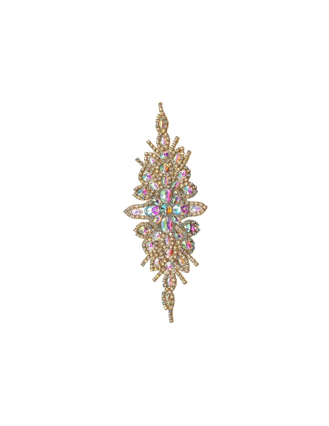 Applicazione in Catena Strass Oro e Pietre Golden Shadow cm 20X8 - 1PZ