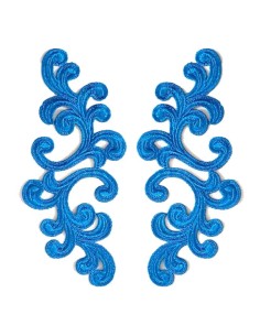 Applicazione in Tessuto ricamato Alfie Royal Blu cm 20x9 - 1PA