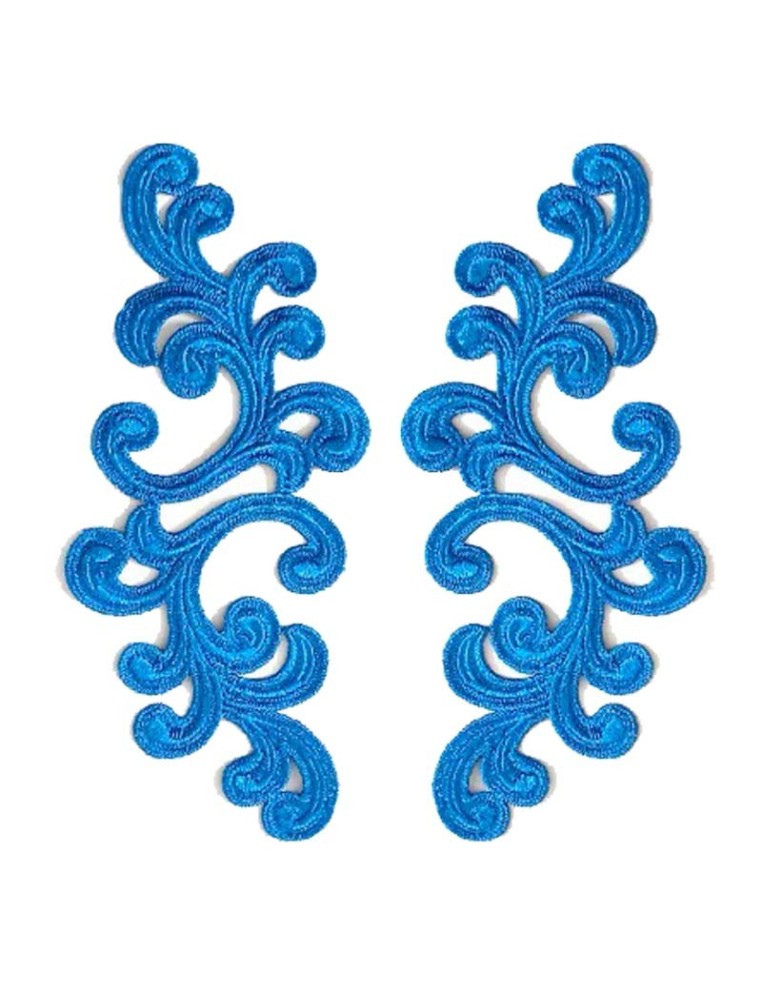 Applicazione in Tessuto ricamato Alfie Royal Blu cm 20x9 - 1PA