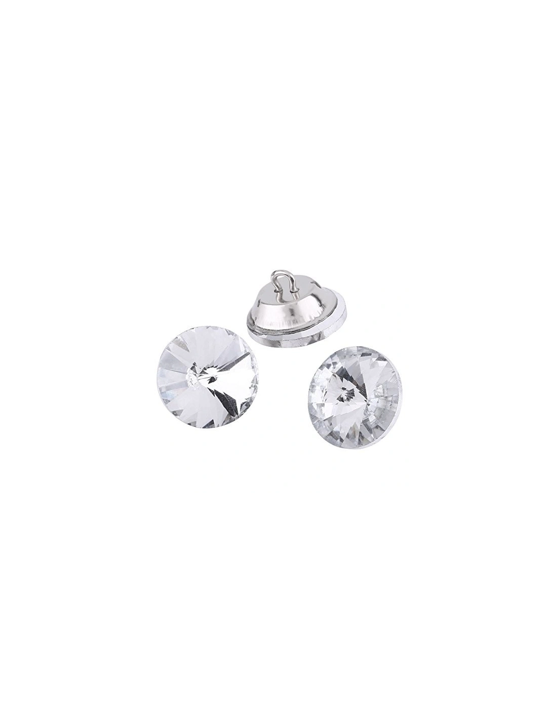 Button Glass Sofà Rivolo mm 18 Crystal-Silver - 1 PC - Buttons