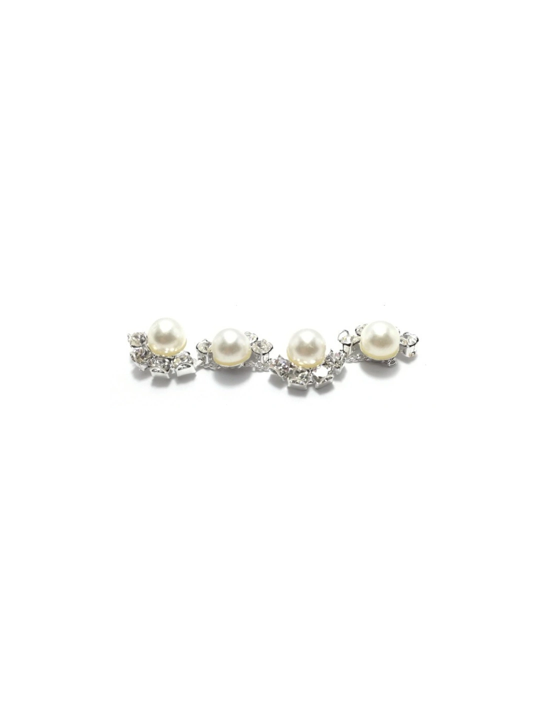 Catena Strass Gioiello cm 1,0  Crystal-Perle-Silver - 20 CM - Catene strass