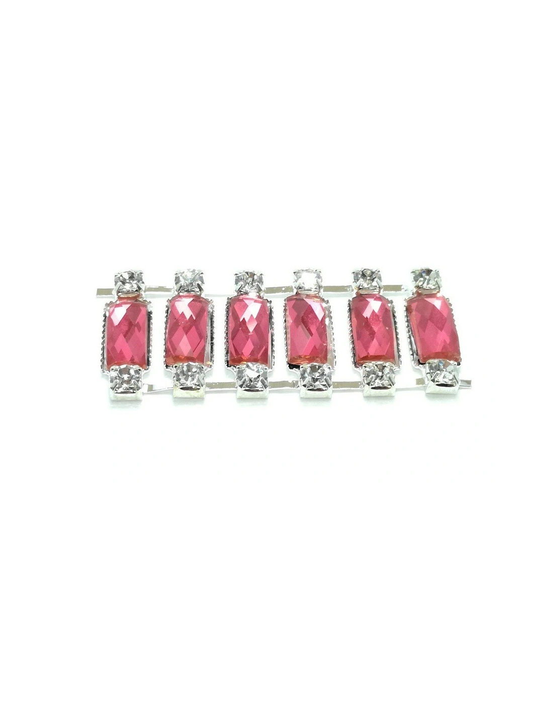 Catena Strass Gioiello cm 1,8  Pietra Rose-Strass Crystal-Silver - 20 CM - Catene strass