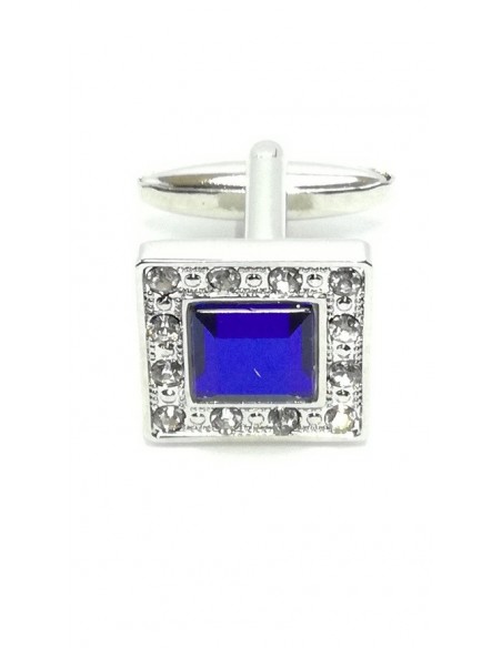 Gemelli da polso mm Pietra  Quadrata Montana-Strass Crystal-Silver
