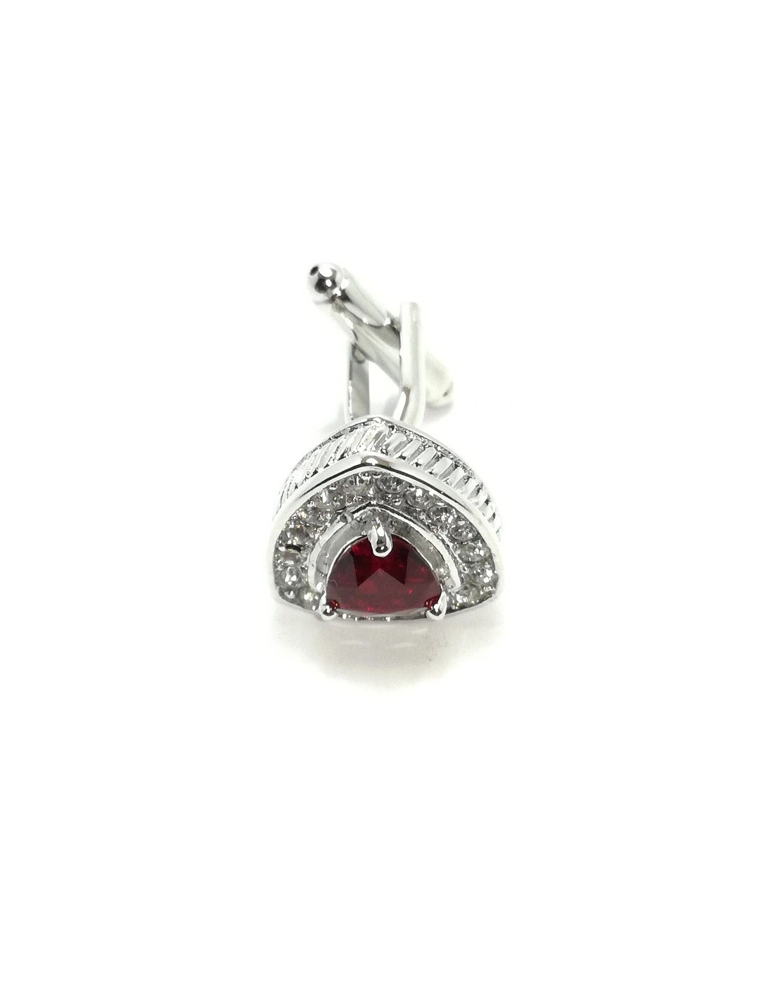 Cufflinks Stone Bordeaux-Crystal-Silver Strass - DECORATIONS FOR CLOTHES