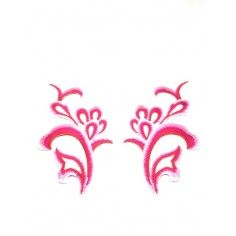 Applicazione in Tessuto ricamato Fuchsia cm 24x12.5 - 1PA 2