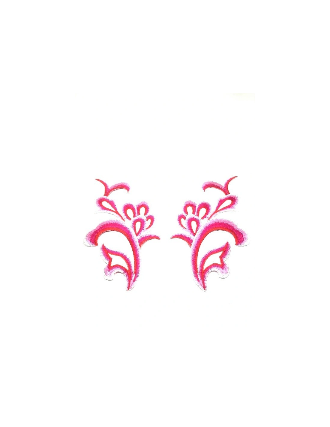 Application embroidered fabric Fuchsia 24x12.5 cm - 1PA - Applications for Leotards and Dresses