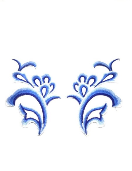 Application embroidered fabric Sapphire 24x12.5 cm - 1PA - Applications for Leotards and Dresses