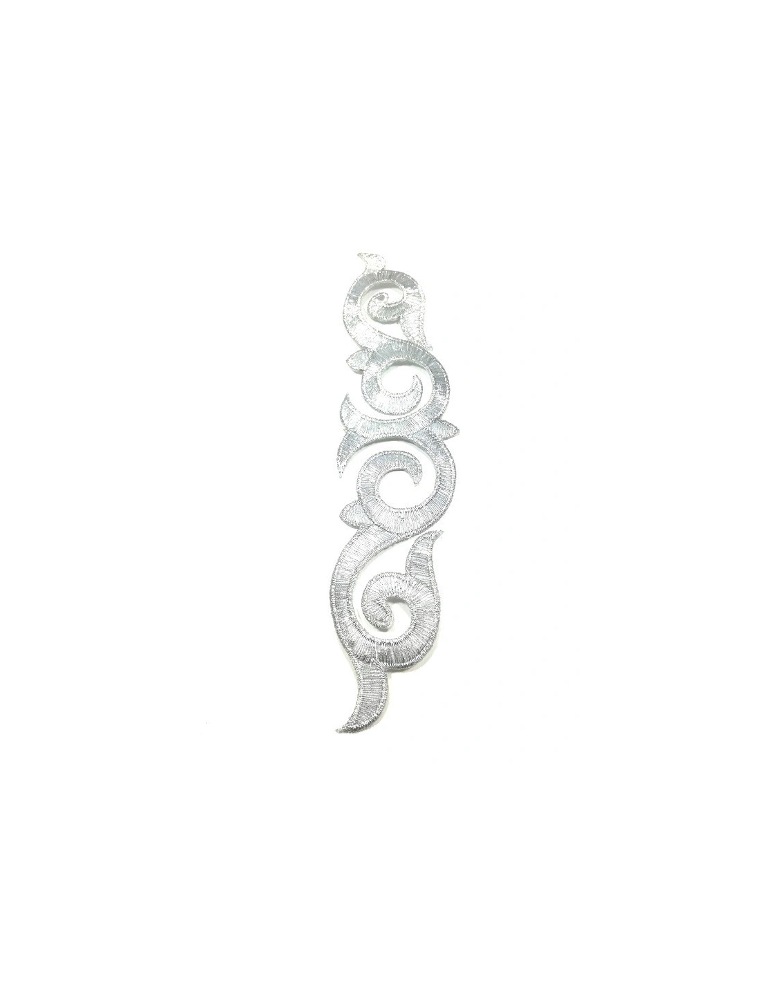 Applicazione in Tessuto ricamato Silver cm 24x5.5 - 1PZ
